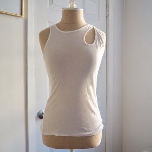 BCBGMaxAzria Asymmetrical Ribbed Tank